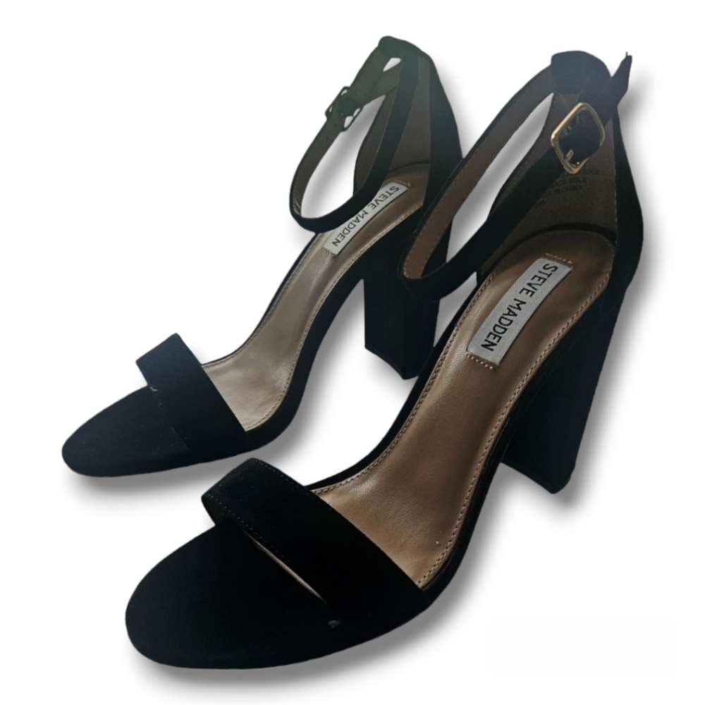 Steve Madden Carson Black Suede Sandals